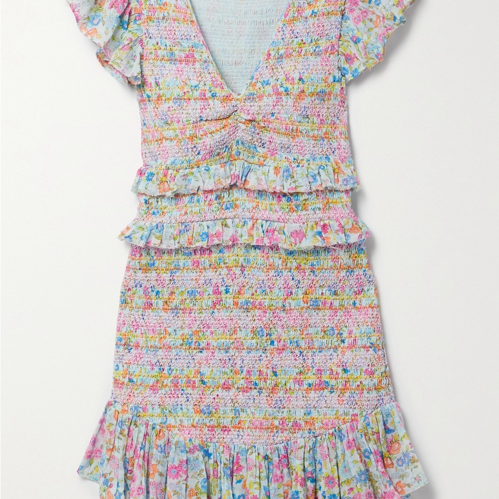LoveShackFancy Sonora Floral Ruffle Mini Dress - Picture 2 of 5